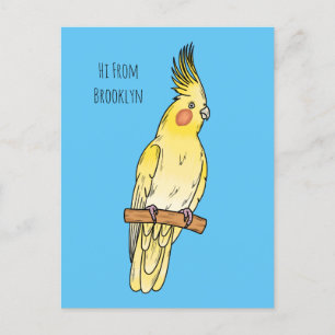 Carte Postale Caricature pour oiseaux Cockatiel