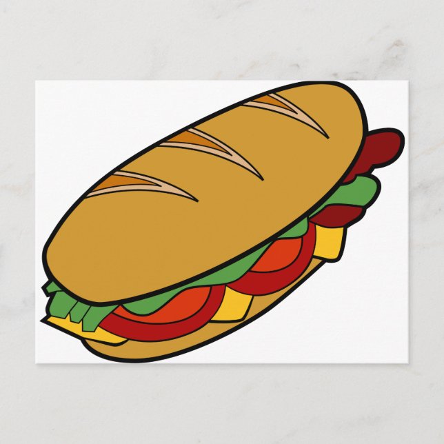Carte Postale Caricature pour sandwich sous-marin (Devant)