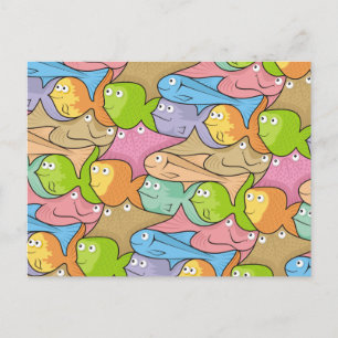 Carte Postale Caricature sur les poissons