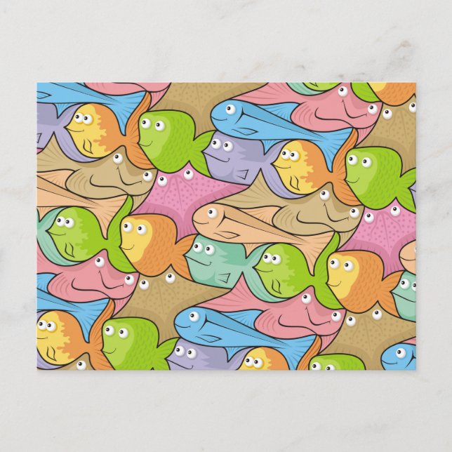 Carte Postale Caricature sur les poissons (Devant)