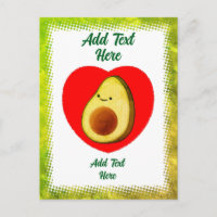 Caricature Vert De L'Avocado Dans Le Coeur Rouge V