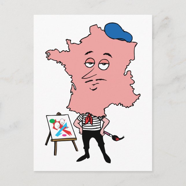 Carte Postale Caricature Vintage voyage française (Devant)