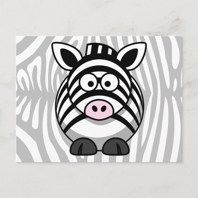 Carte Postale Caricature Zebra Avec Des Rayures (Devant)