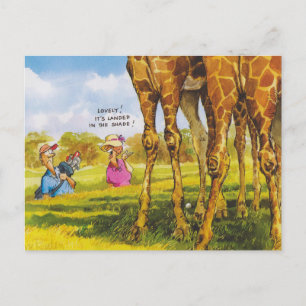 Carte Postale Caricatures en girafe pour enfants