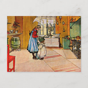 Carte Postale Carl Larsson art : The Kitchen
