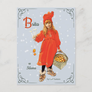 Carte Postale Carl Larsson Brita comme Iduna CC0909 Noël