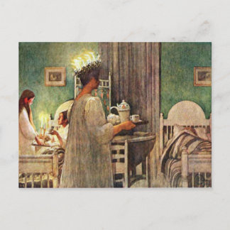 Carte Postale Carl Larsson St Lucia Jour Noël en Suède