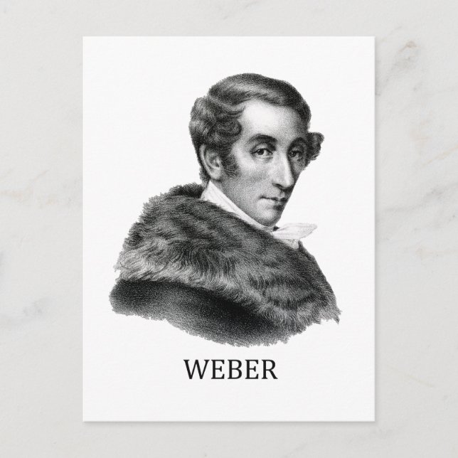 Carte Postale Carl Maria von Weber, noir (Devant)