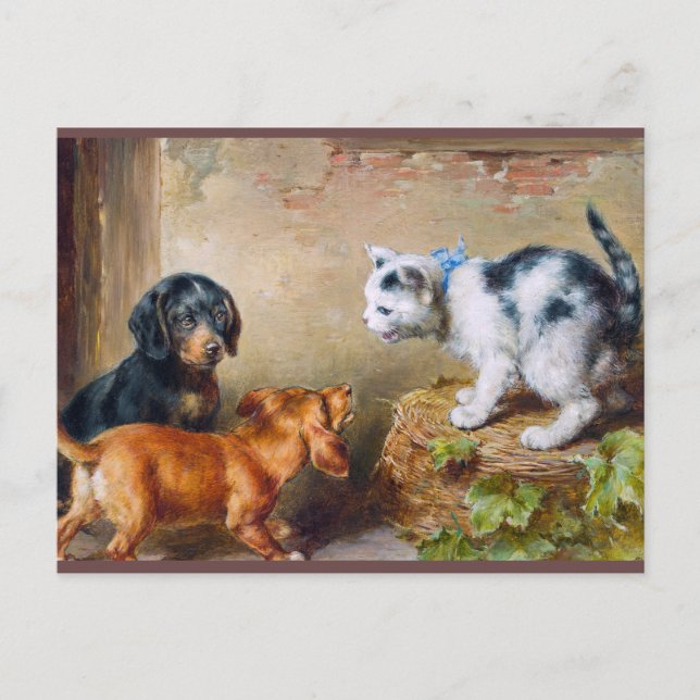 Carte Postale Carl Reichert Peinture Brave Kitten Post-croisemen (Devant)