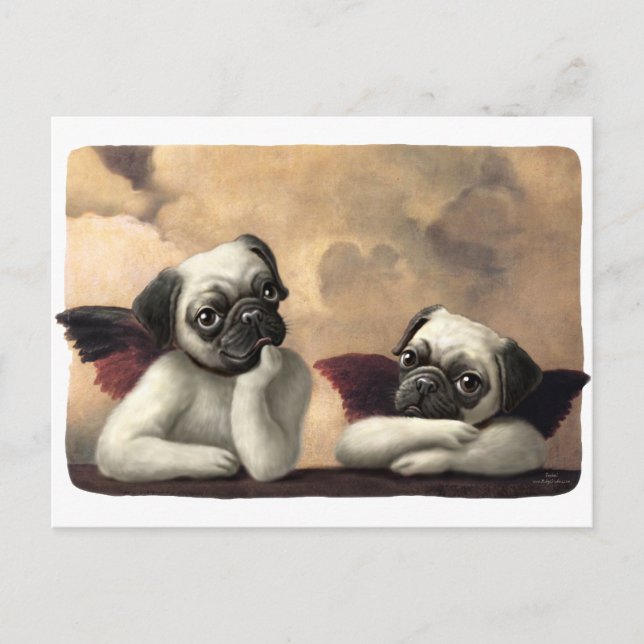 Carte Postale Carlin Cherubs inspiré par Raphael (Devant)