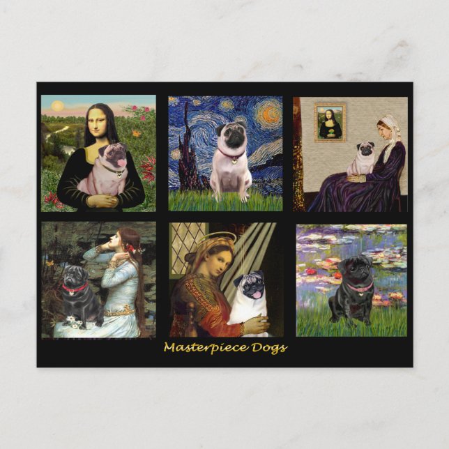 Carte Postale Carlin d'art célèbre Composite #1 (Devant)