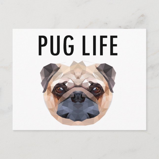Carte Postale Carlin Design Chien unique (Devant)