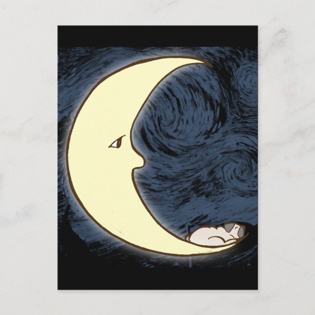 Carte Postale Carlin sur la Lune (Devant)