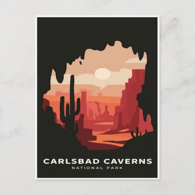 Carte Postale Carlsbad Caverns National Park Retro Travel (Devant)