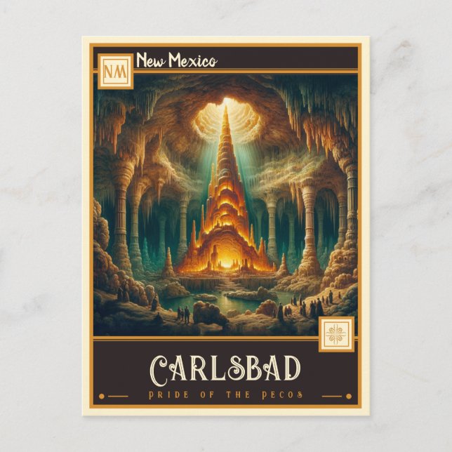 Carte Postale Carlsbad, Nouveau-Mexique | VINTAGE (Devant)