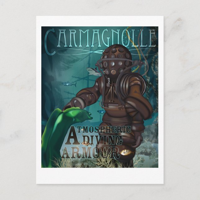 Carte Postale Carmagnolle Diving Armor (steampunk, rétro) (Devant)