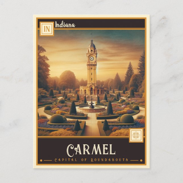 Carte Postale Carmel, Indiana  | Vintage (Devant)
