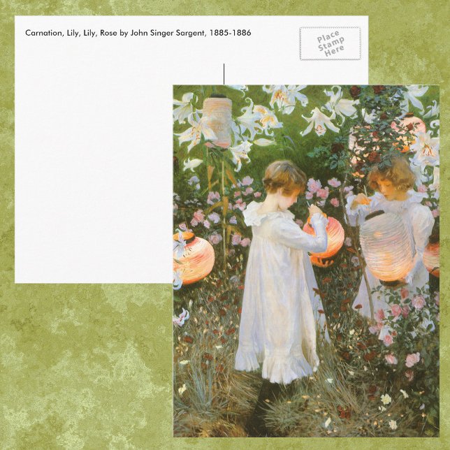 Carte Postale Carnation, Lily, Lily, Rose Par John Singer Sargen (Créateur téléchargé)