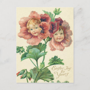 Carte Postale Carnation rouge des enfants mignons