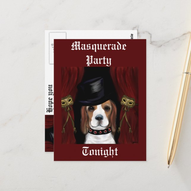 CARTE POSTALE CARNAVAL BEAGLE (Devant/Arrière en situation)