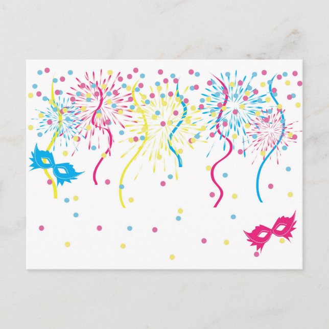 Carte Postale Carnaval coloré (Devant)