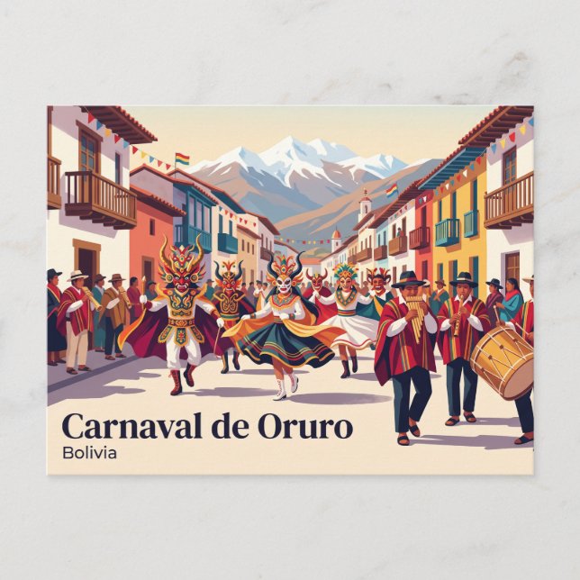 Carte Postale Carnaval de Oruro Bolivie (Devant)