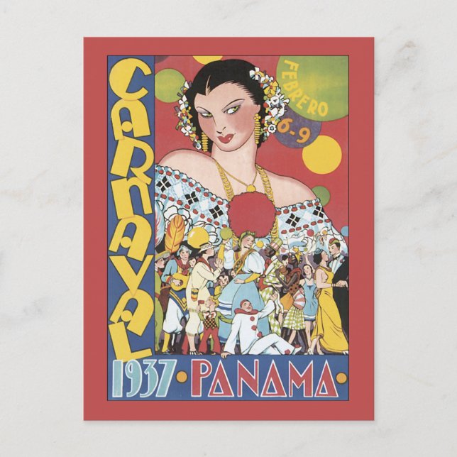 Carte Postale Carnaval de Panama 1937 (Devant)