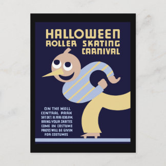 Carte Postale Carnaval de roller d'Halloween