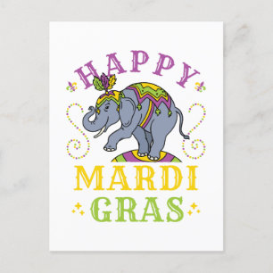 Carte Postale Carnaval des éléphants de Mardi Gras