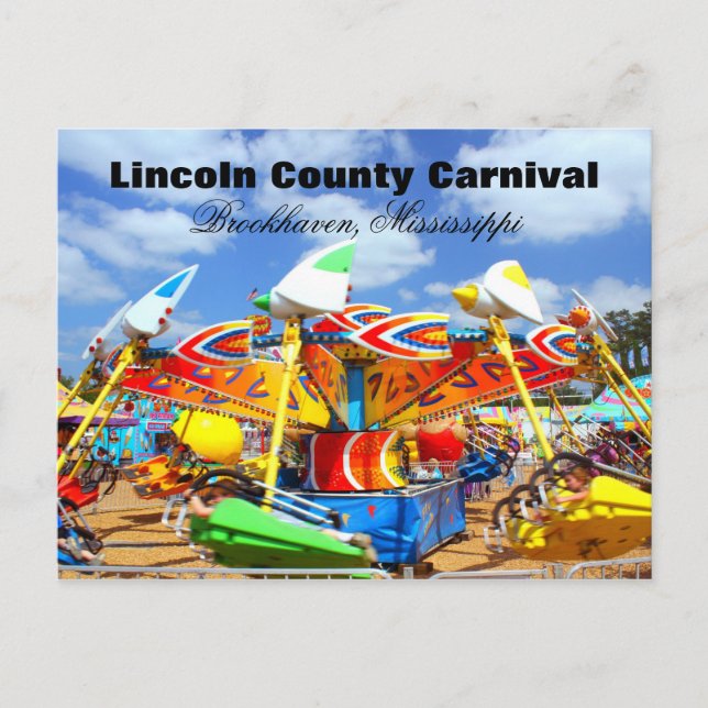 Carte Postale Carnaval du comté de Lincoln - Brookhaven, Mississ (Devant)
