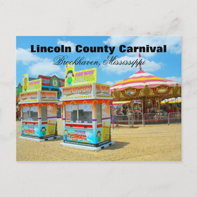Carte Postale Carnaval du comté de Lincoln - Brookhaven, Mississ (Devant)