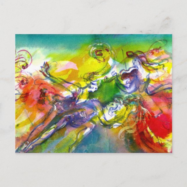 Carte Postale CARNAVAL ITALIEN / Danse, Musique, Théâtre (Devant)