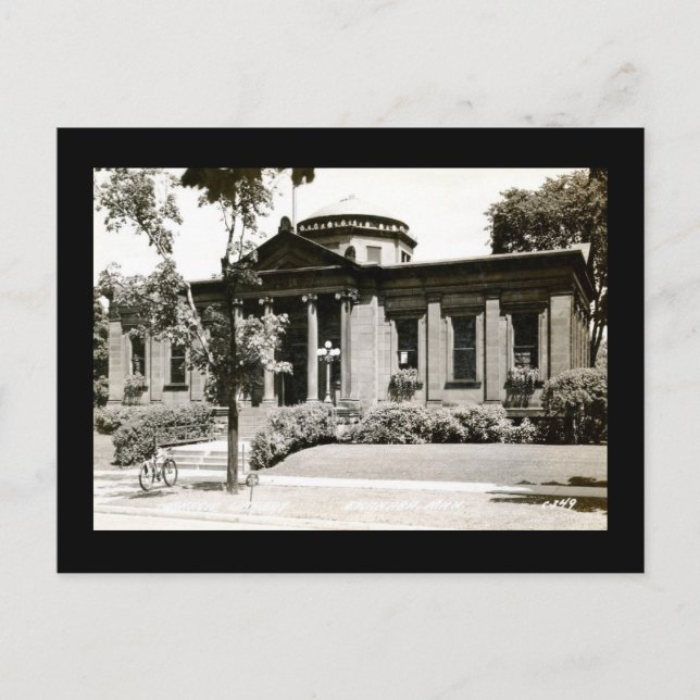 Carte Postale Carnegie Library, Escanaba, Michigan Vintage (Devant)