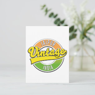 Carte Postale carnet d'affiche de logo de style vintage de jaipu