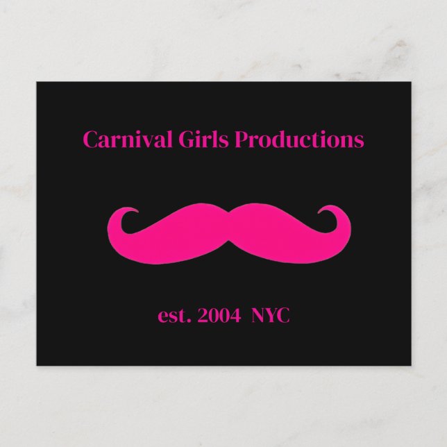 Carte Postale Carnival Girls Productions Mustache (Devant)