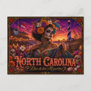 Carte Postale Caroline du Nord Día de los Muertos Rétro