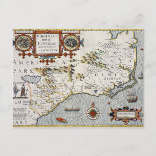 Carte Postale Caroline du Nord, intitulé 'Virginiae item et Flor
