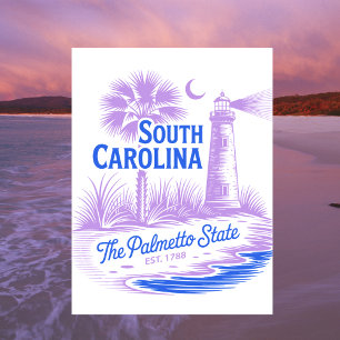 Carte Postale Caroline du Sud Palmetto State Établi en 1788 Voya