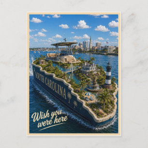 Carte Postale Caroline du Sud Wish You Were Here Série des É