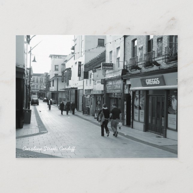 Carte Postale Caroline Street, Cardiff. (Devant)