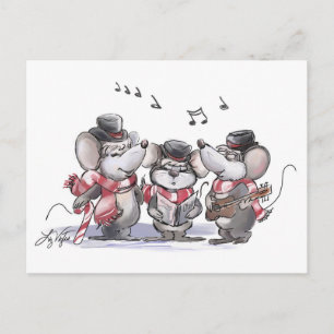 Carte Postale Caroling Mic, Mac et Moe Postcard