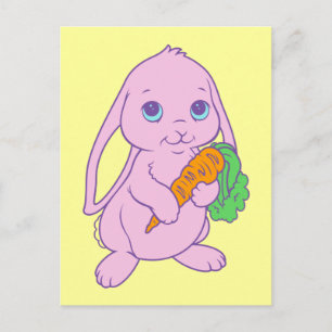 Carte Postale Carotte de lapin lapin de lapin de Kawaii