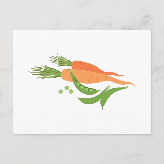 Carte Postale Carottes et pois (Devant)
