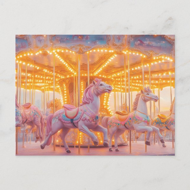 Carte Postale Carousel enchanté : Scène de Fairytale Whimsical (Devant)