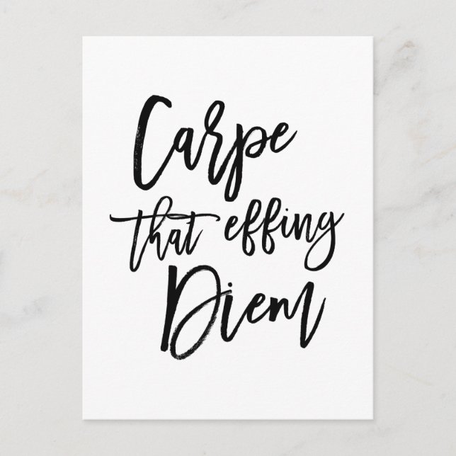 Carte Postale Carpe Ce Effet Diem Hand Citation Lettrée (Devant)