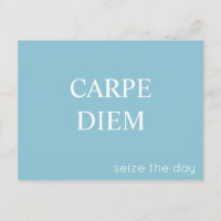 Carte postale Carpe Diem Latin Quote - Turquoise