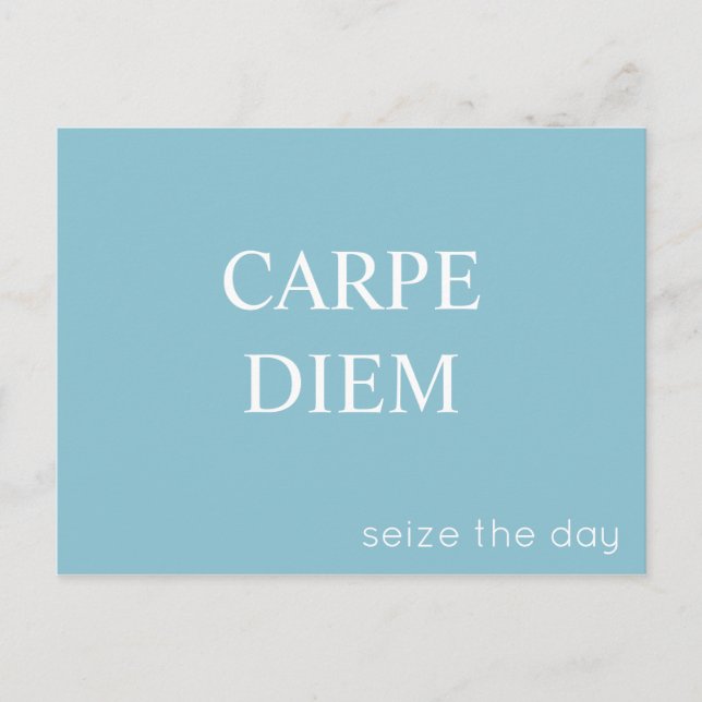 Carte postale Carpe Diem Latin Quote - Turquoise (Devant)