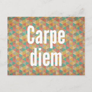 Carte Postale Carpe diem, Saisir le jour, Motif Coloré