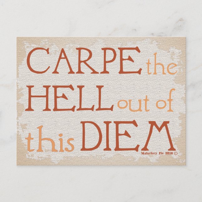 Carte Postale Carpe the Hell Out of this DIEM (Devant)