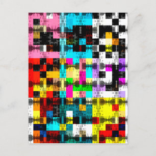 Carte Postale Carré Art abstrait géométrique et coloré